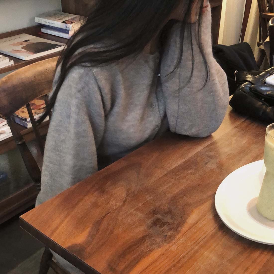 한 스타일 미니멀리즘 우아함 스웨터 오픈 가디건 짧은 외투 봄 가을 상세 이미지 1