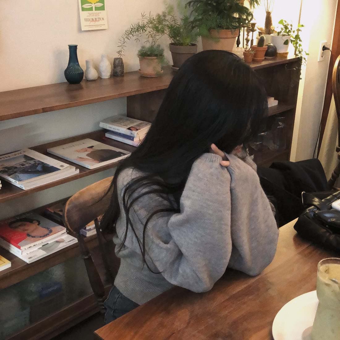 한 스타일 미니멀리즘 우아함 스웨터 오픈 가디건 짧은 외투 봄 가을 상세 이미지 2