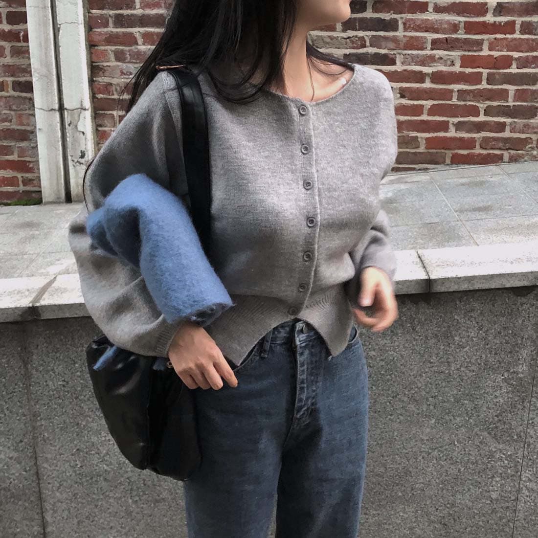 한 스타일 미니멀리즘 우아함 스웨터 오픈 가디건 짧은 외투 봄 가을 상세 이미지 20