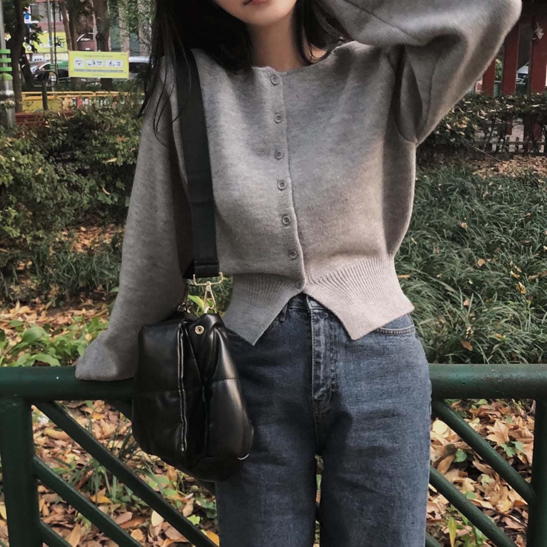 한 스타일 미니멀리즘 우아함 스웨터 오픈 가디건 짧은 외투 봄 가을 상세 이미지 27
