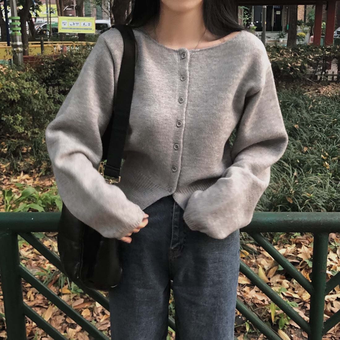 한 스타일 미니멀리즘 우아함 스웨터 오픈 가디건 짧은 외투 봄 가을 상세 이미지 29