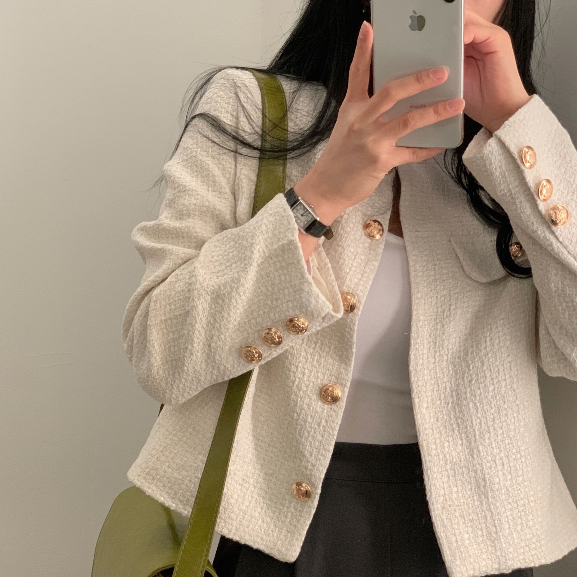 한국 chic 프랑스식 작은 샤넬 스타일 여성 코트