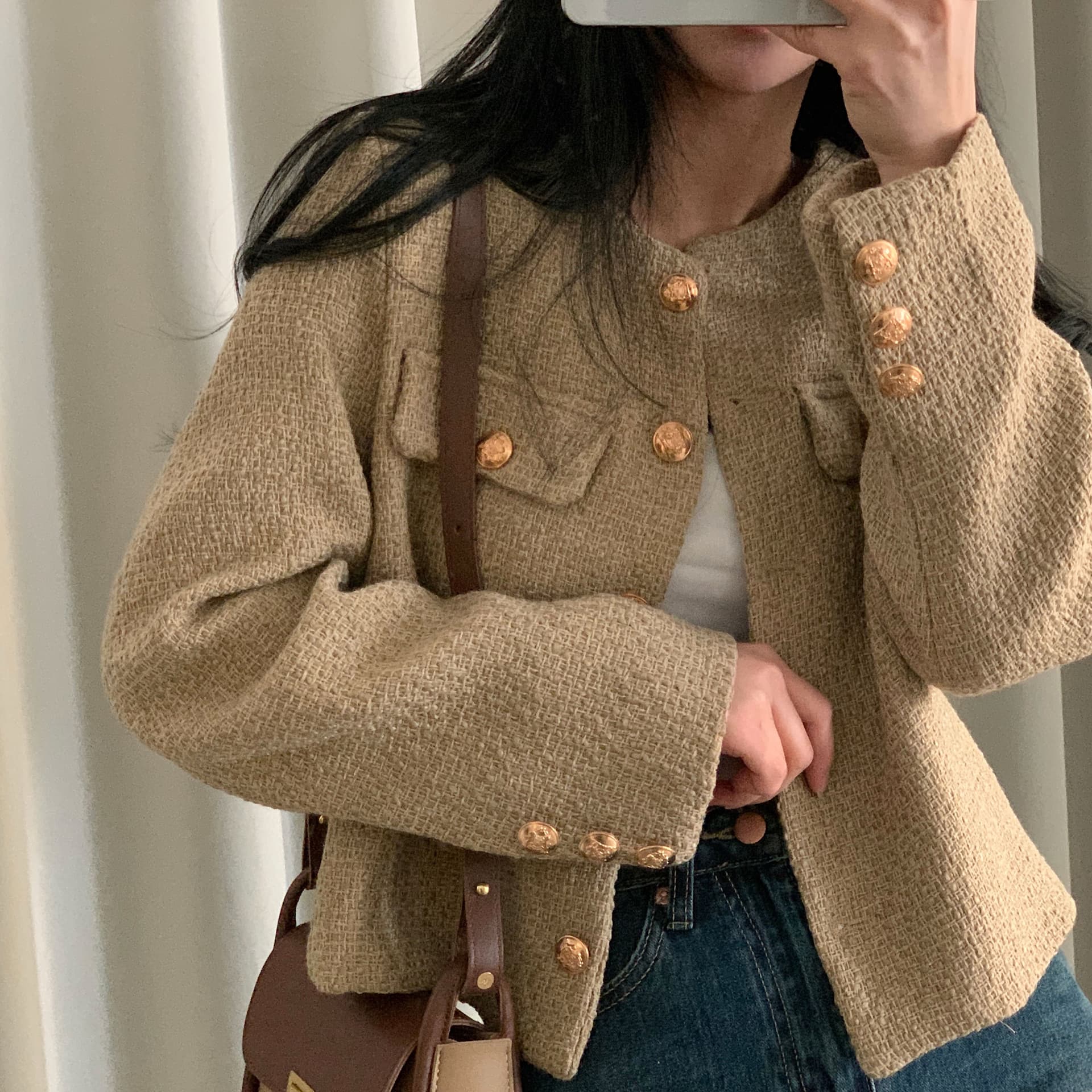 한국 chic 프랑스식 작은 샤넬 스타일 여성 코트 상세 이미지 18