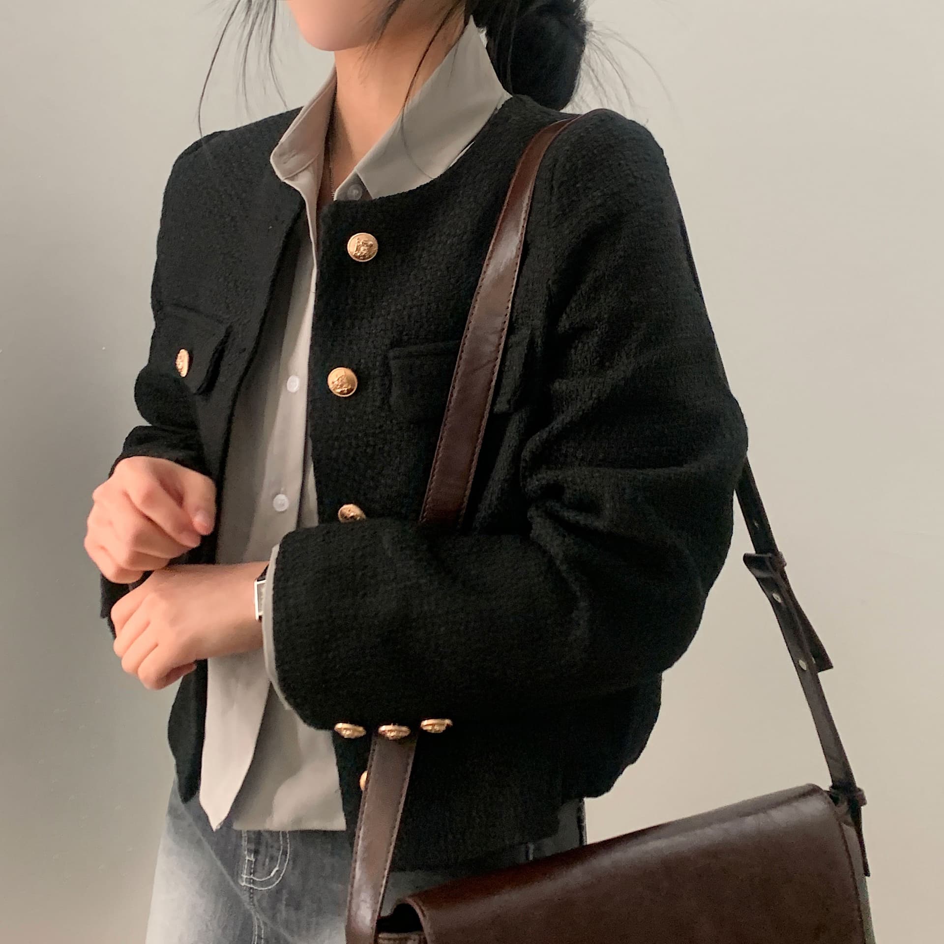 한국 chic 프랑스식 작은 샤넬 스타일 여성 코트 상세 이미지 48