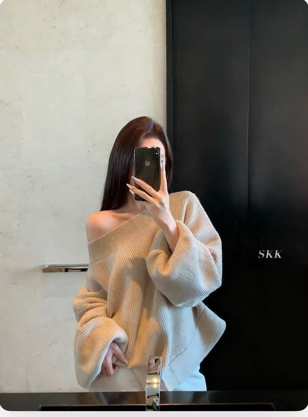 패션 오프숄더 순수한 욕망 바람 우아한 화이트 티 느긋한 바람이 아닙니다. 규칙 밑단 루즈핏 캐주얼 풀오버 상세 이미지 12