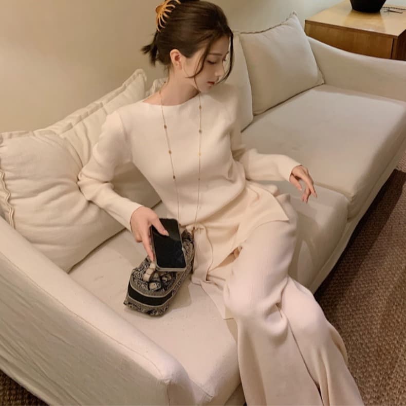 lilylikes 종이 사람들 좋은 구덩이 기사 오래된 돈 털 셔츠 긴 바지 투피스 슈트 이미지 2