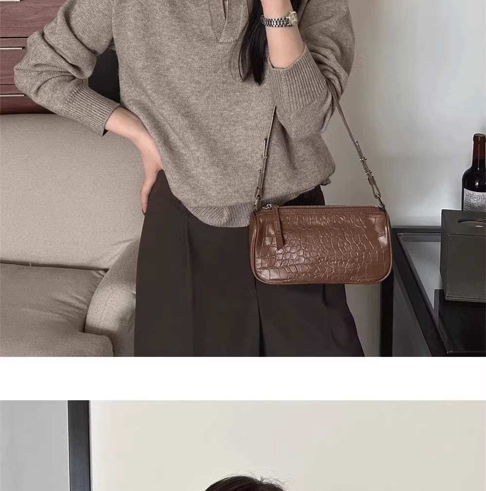 고급 센스 품격 폴로 칼라 니트 스웨터 여성 봄 느긋한 바람 루즈핏 스웨터 인사이드 가져 가라. 기본 셔츠 POLO 셔츠 맨위 상세 이미지 4