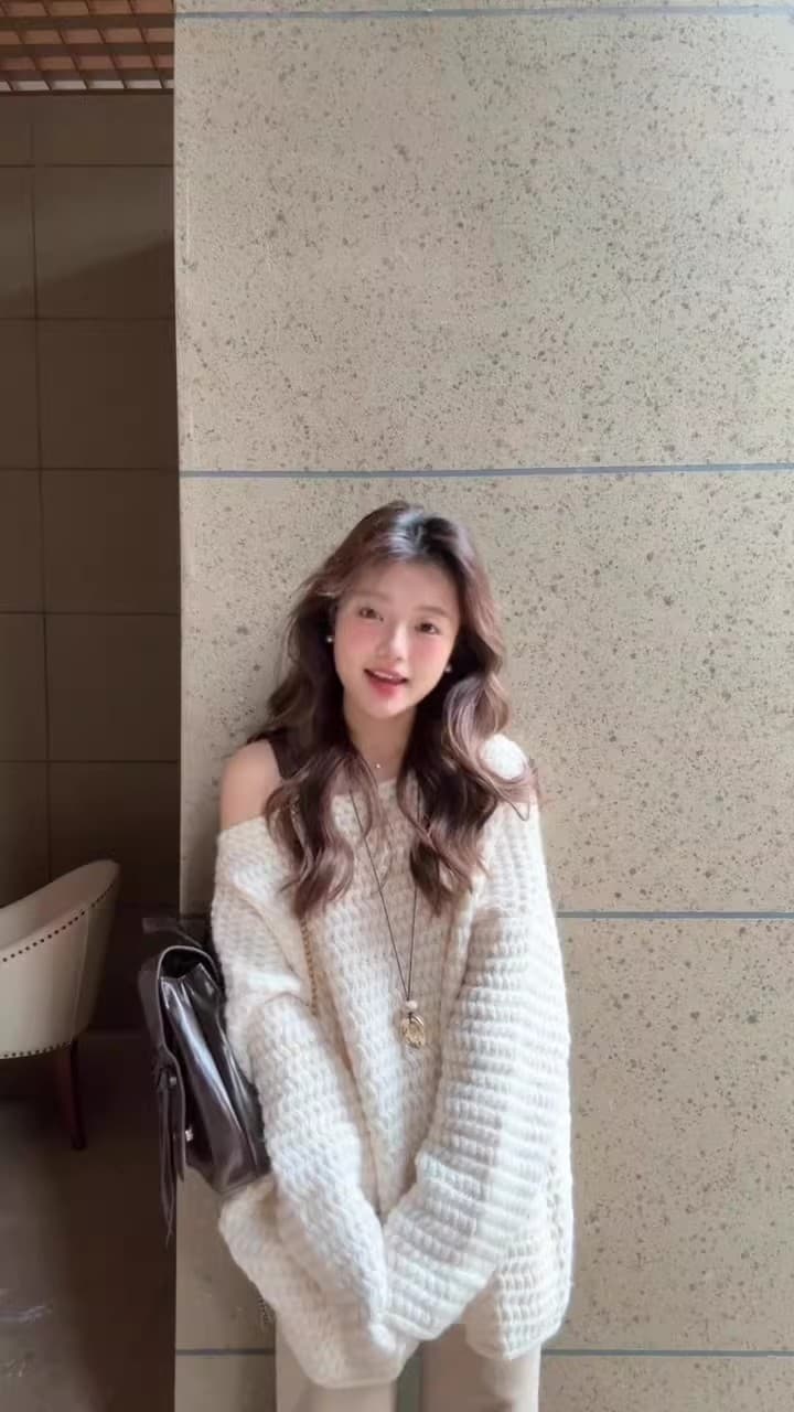 tootoo 부드러운 바람 오프숄더 스웨터 여자 가을 겨울 작은 대중 미니멀리즘 두꺼운 바늘 두꺼운 니트 스웨터 느슨함 센스 맨위 상세 이미지 11