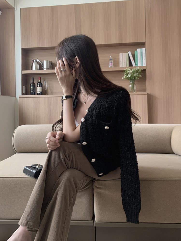 2026 가을 한국 chic 연령 감소 레트로 작은 대중 디자인 센스 긴팔 두꺼운 스웨터 작은 샤넬 스타일 재킷 상세 이미지 22