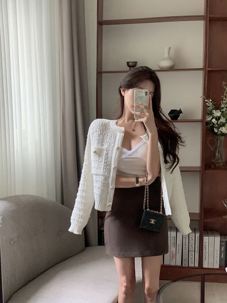 2026 가을 한국 chic 연령 감소 레트로 작은 대중 디자인 센스 긴팔 두꺼운 스웨터 작은 샤넬 스타일 재킷 상세 이미지 31