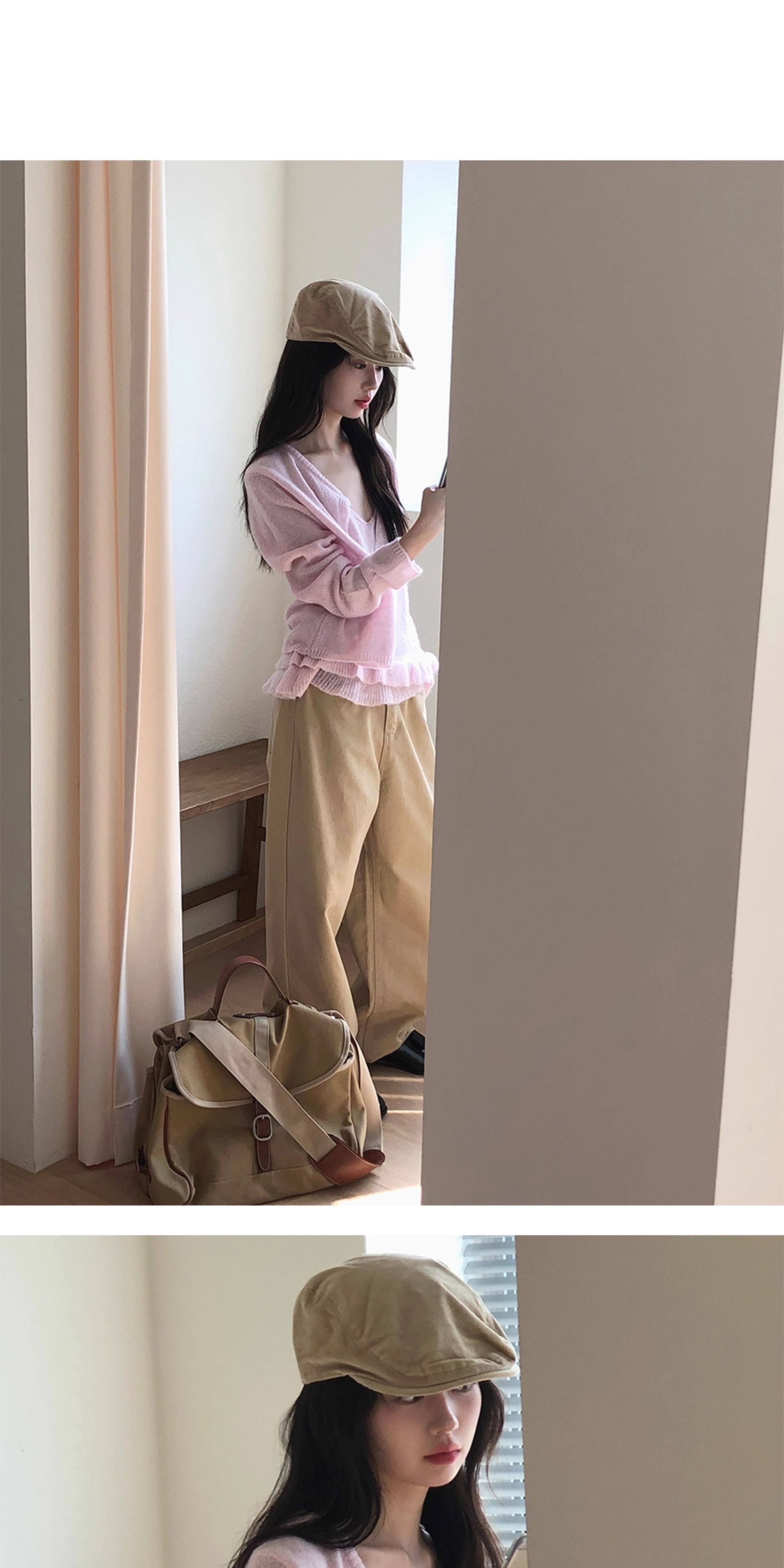 높은 품질 에디션 한국 가을 연령 감소 인사이드 가져 가라. 프릴 슬립 긴팔 니트 스웨터 스웨터 투피스 세트 모헤어 상세 이미지 31