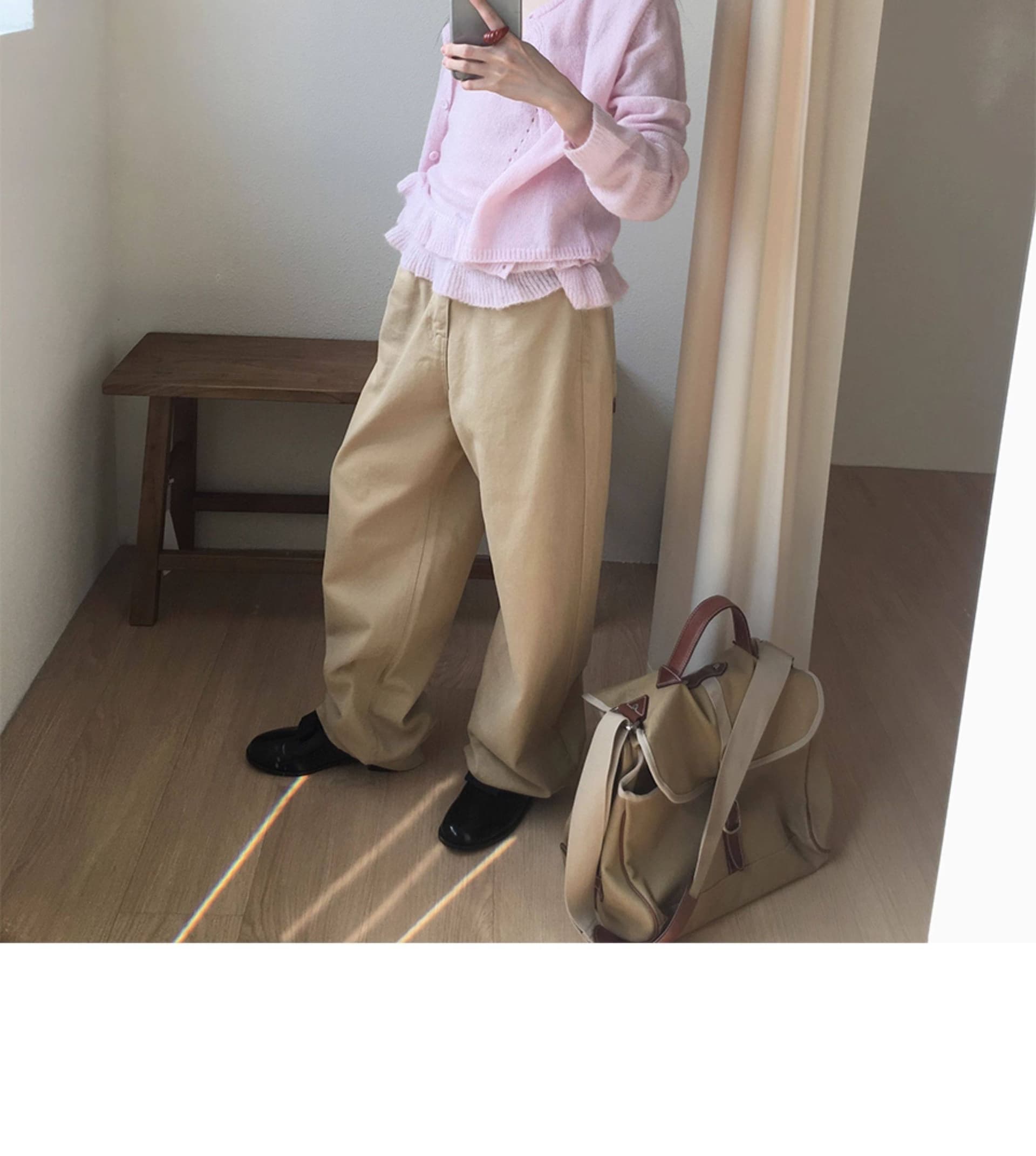 높은 품질 에디션 한국 가을 연령 감소 인사이드 가져 가라. 프릴 슬립 긴팔 니트 스웨터 스웨터 투피스 세트 모헤어 상세 이미지 36