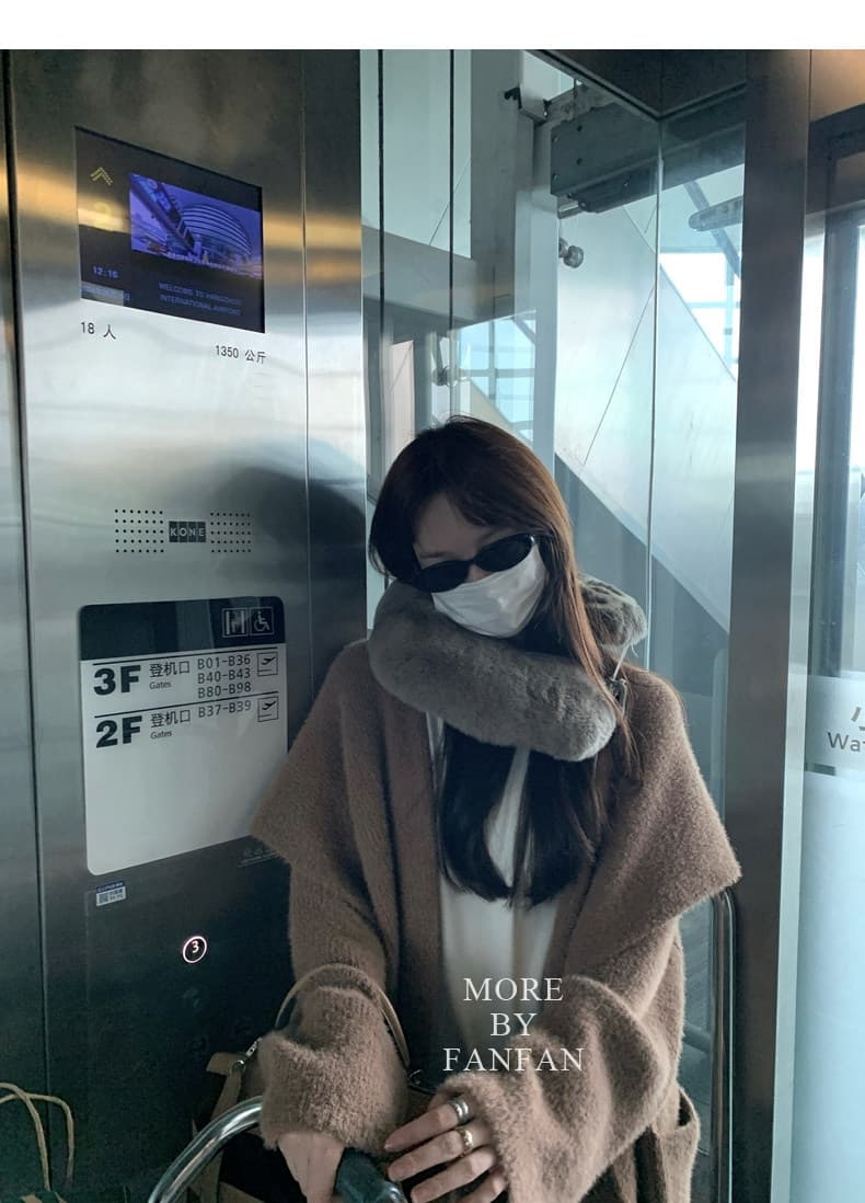 26 이른 가을 새로운 느긋한 천 골드 느슨함 센스 모방 fall 털 큰 머리카락 외투 따뜻한 플러시 센스 빅 칼라 벨트 오픈 가디건 상세 이미지 42