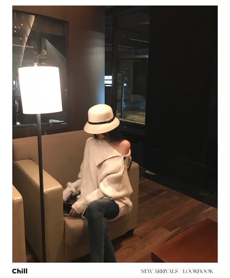 패션 스탠드 칼라 튀김 거리 고유 한 아름다운 니트 스웨터 여성 루즈핏 느긋한 느슨함 센스 스웨터 코트 오래된 돈 바람 맨위 상세 이미지 10