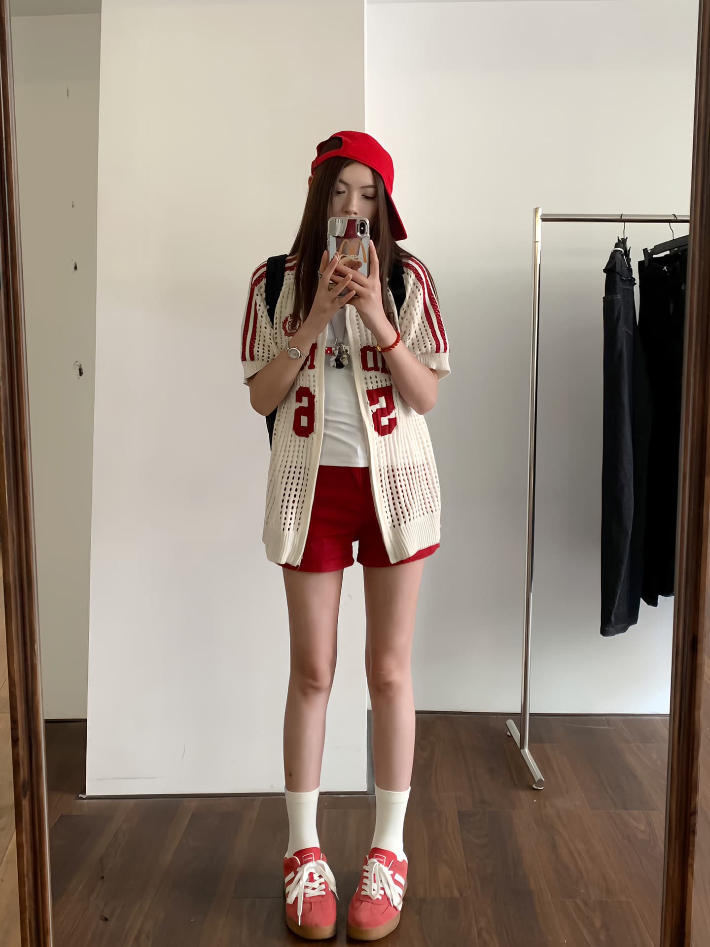 아메리칸 레트로 홀로우 아웃 저지 반팔 오픈 가디건 여성 외부 가져 가라. 여름 얇은 스타일 루즈핏 슈퍼 잘 생긴 니트 블라우스 맨위 이미지 4