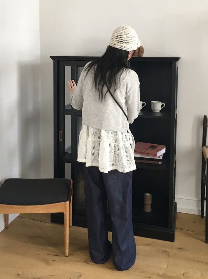 한국 홀로우 아웃 자카드 측면 레이스업 레이스 베스트 조끼 여성 여름 새로운 작은 대중 다용도 스택 착용 맨위 상세 이미지 5