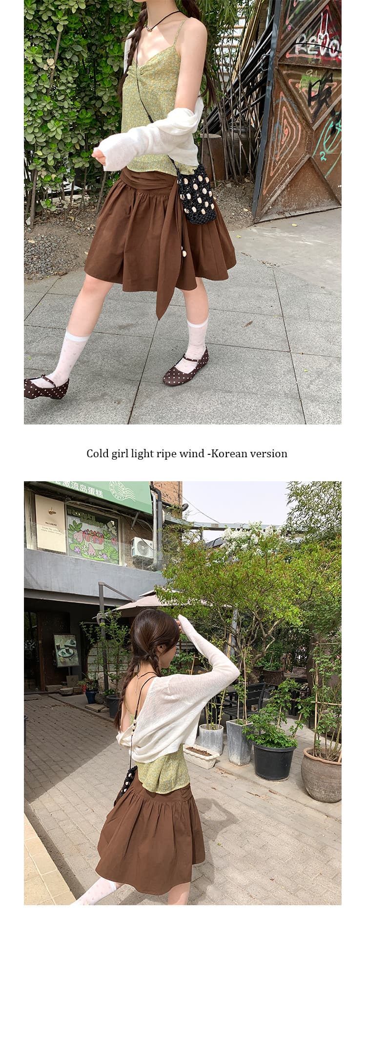 달콤한 도움말 직접 만든 작은 꽃무늬 나비 매듭 캐미솔 2026 여름 새로운 얇은 스타일 인형 셔츠 맨위 여성 상세 이미지 2