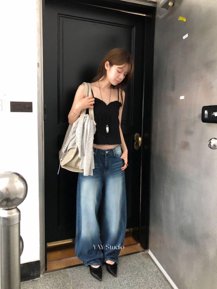한 부서 디스플레이 얇고 작은 섹시함 다용도 만나는 외출용 홀로우 아웃 꽃 프릴 쇼트 스타일 캐미솔 상세 이미지 29