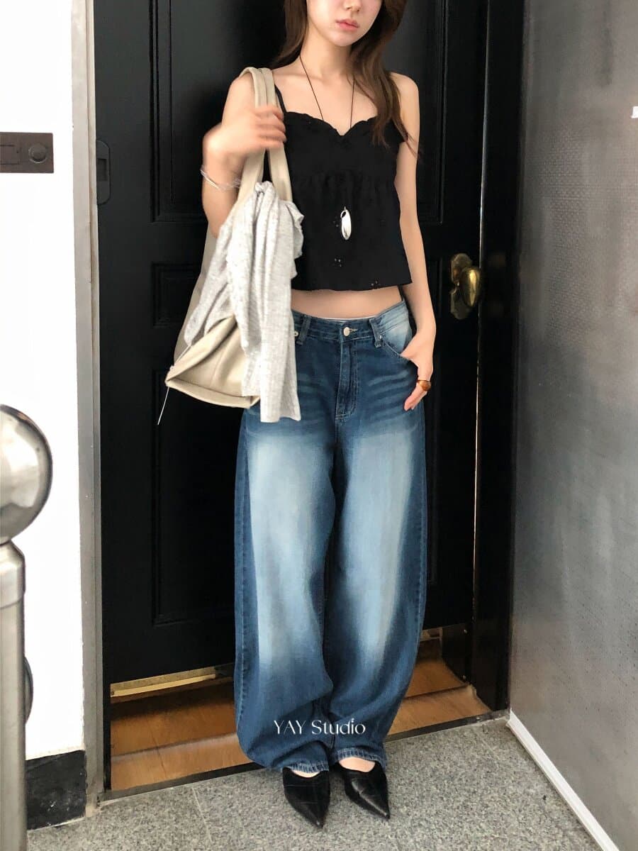 한 부서 디스플레이 얇고 작은 섹시함 다용도 만나는 외출용 홀로우 아웃 꽃 프릴 쇼트 스타일 캐미솔 상세 이미지 30