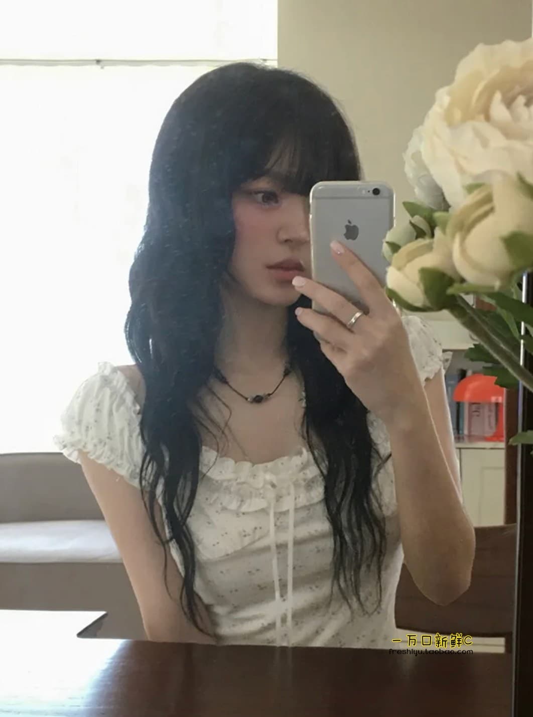 한 부서 꽃무늬 레이스 거품 소매 반팔 티셔츠 순수한 욕망 바람 핫걸 몸매 가꾸기 슬림해 보이는 다용도 맨위 상세 이미지 10