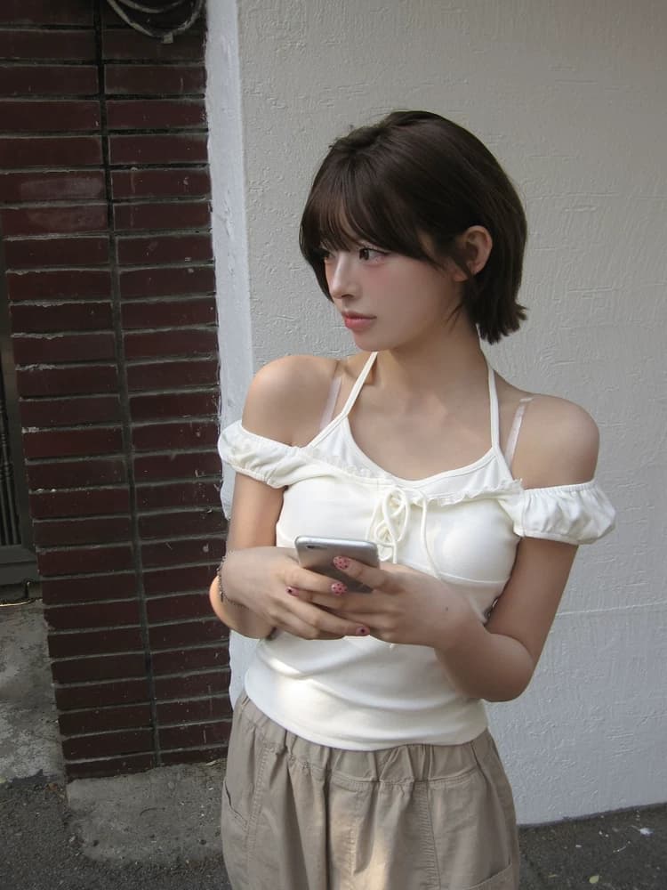2026 한 부서 다용도 작은 청신 순수한 욕망 소녀 그게 바로 비전 센스 페이크 레이어드 행침 목 거품 소매 상세 이미지 1