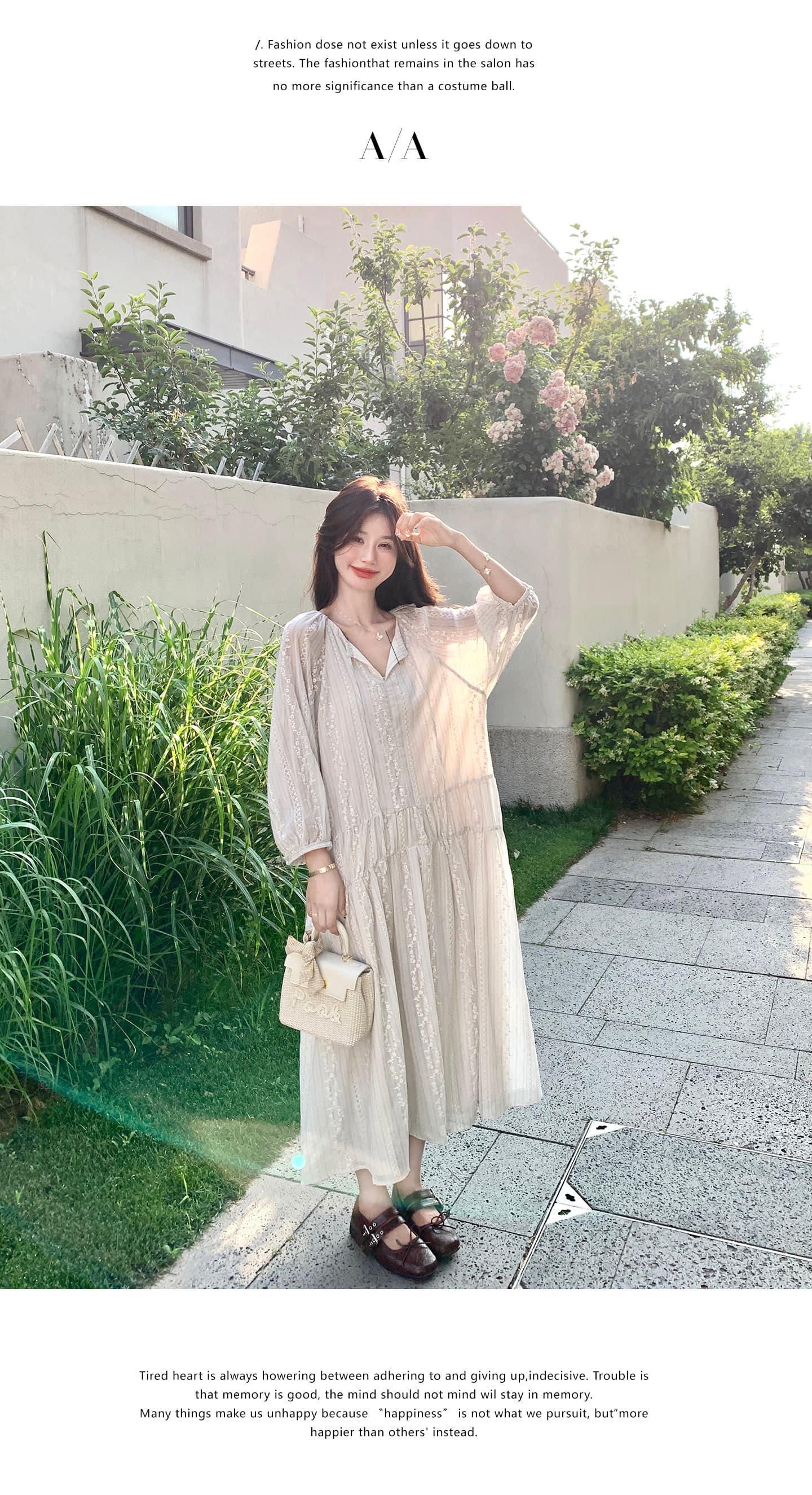 2026 이른 가을 프랑스식 감기 센스 하얀 달빛 자수 여성 드레스 특별 아름다운 A라인 스커트 상세 이미지 13