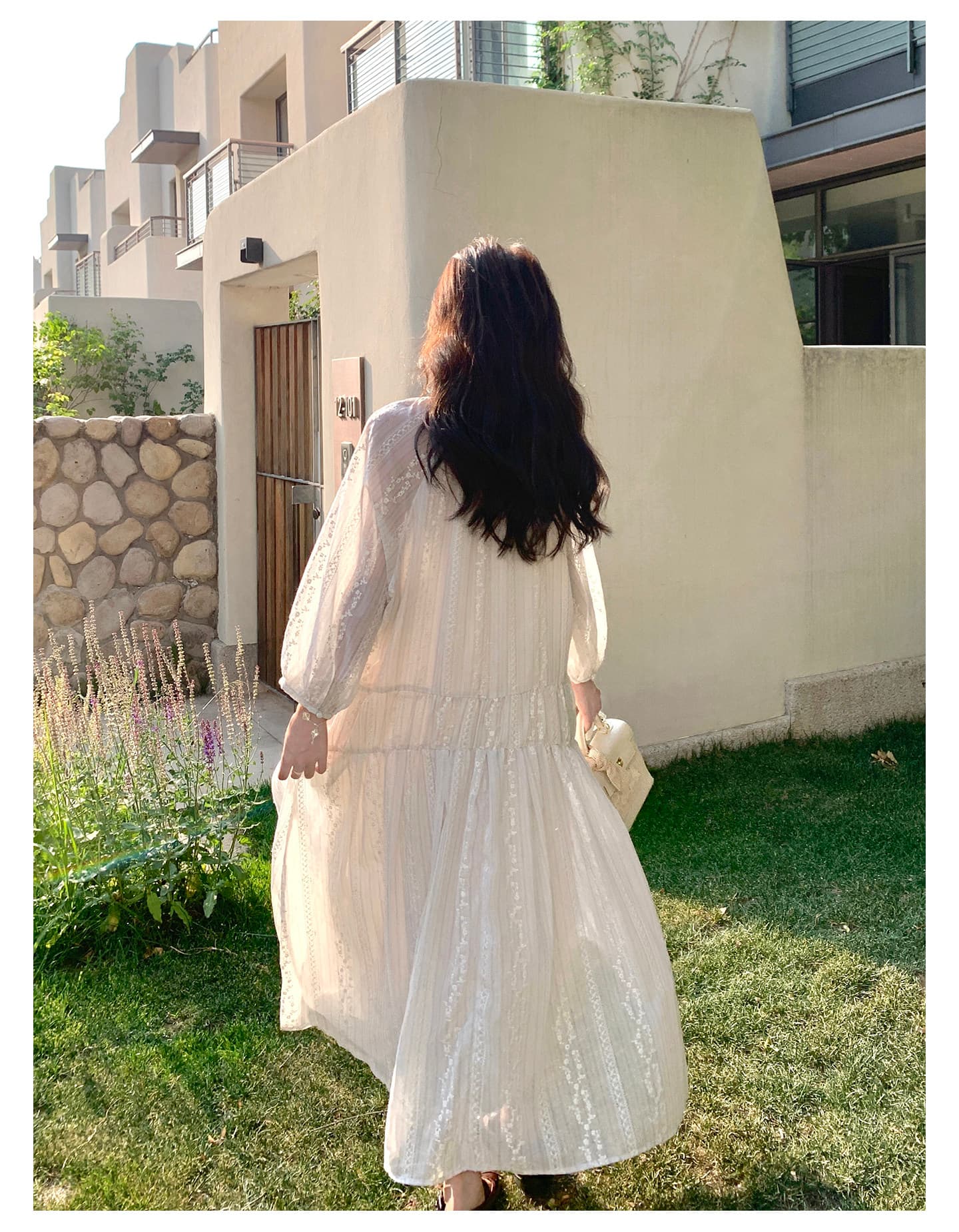 2026 이른 가을 프랑스식 감기 센스 하얀 달빛 자수 여성 드레스 특별 아름다운 A라인 스커트 상세 이미지 18
