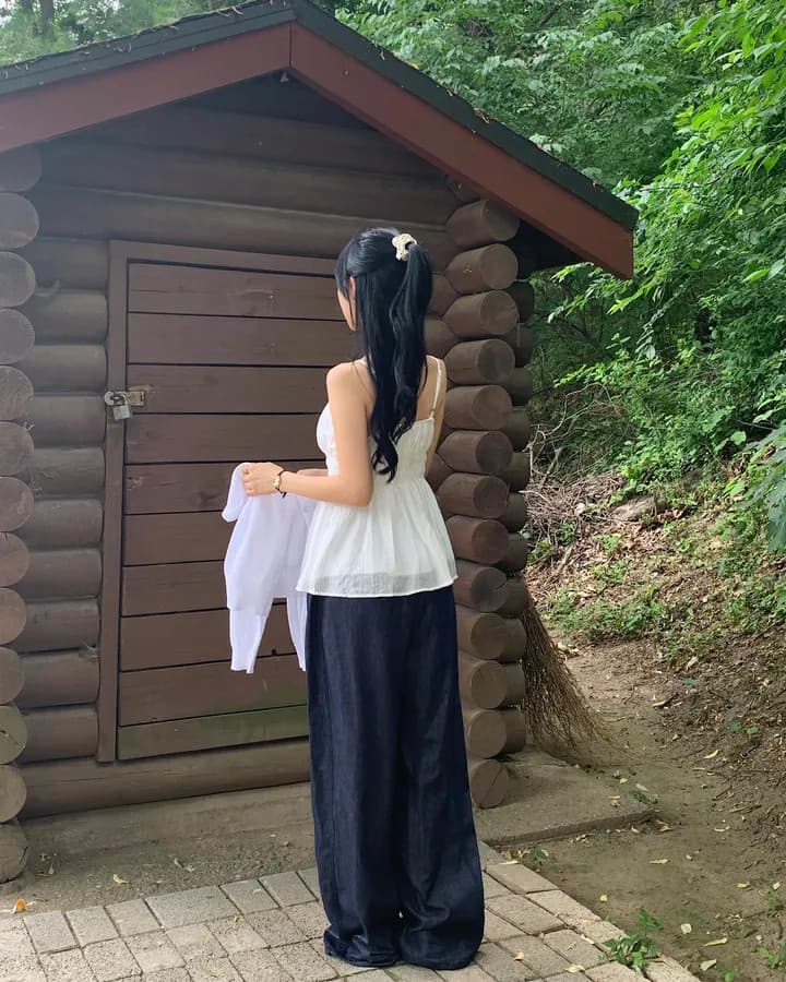 한국 chic 여름 민소매 시폰 셔츠 여성 펌프 로프 동점 벨트 측면 칼라 몸매 가꾸기 슬림해 보이는 슬립 캐주얼 섹시함 맨위 상세 이미지 6
