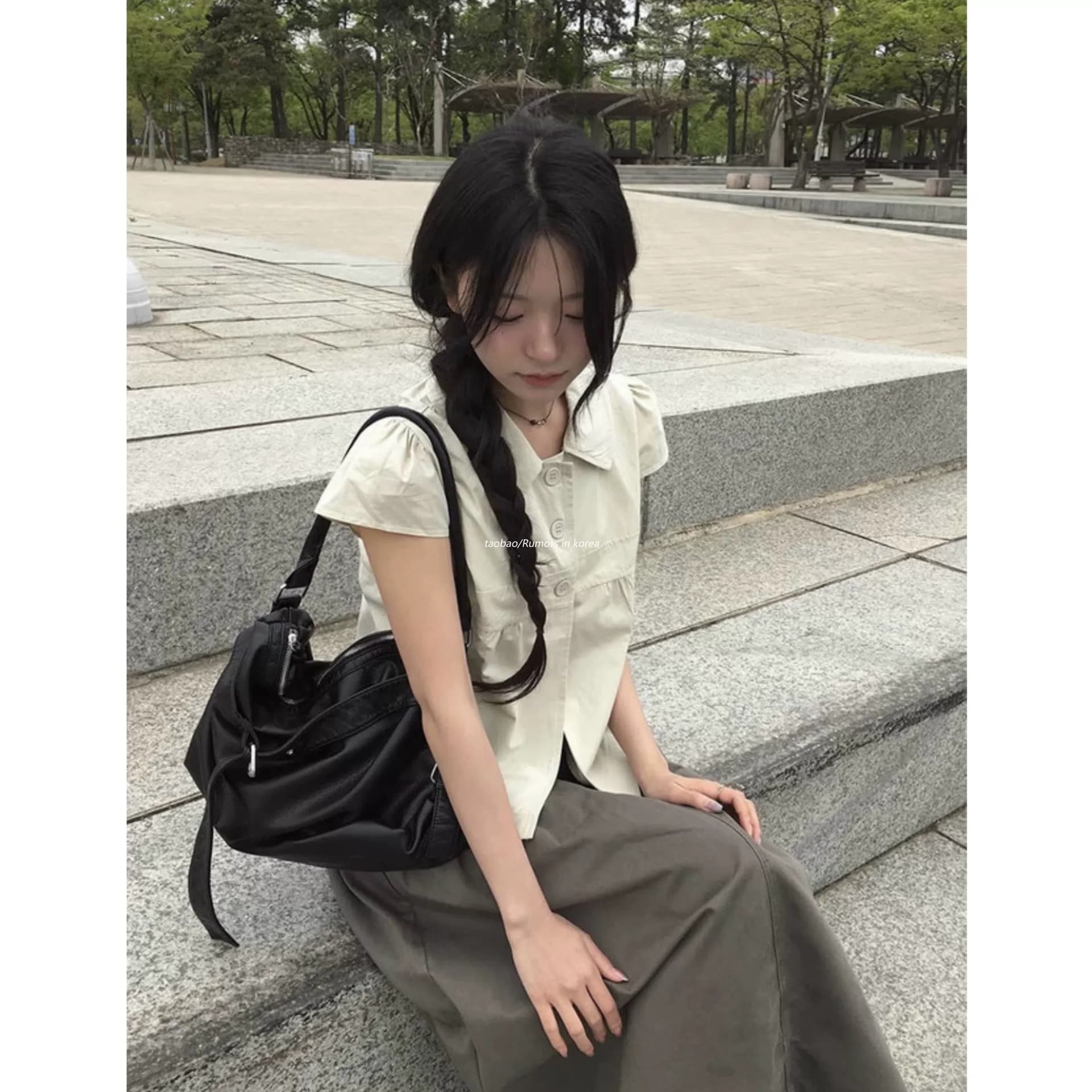 2026 년 한 부서 작은 대중 소녀 센스 세 인형 서비스 반팔 맨위 상세 이미지 1