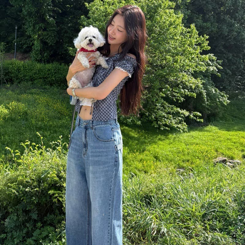 한국 chic 한 부서 단색 행침 목 슬립 코디 펌프 Pleat 체크무늬 셔츠 오픈 가디건 상세 이미지 6