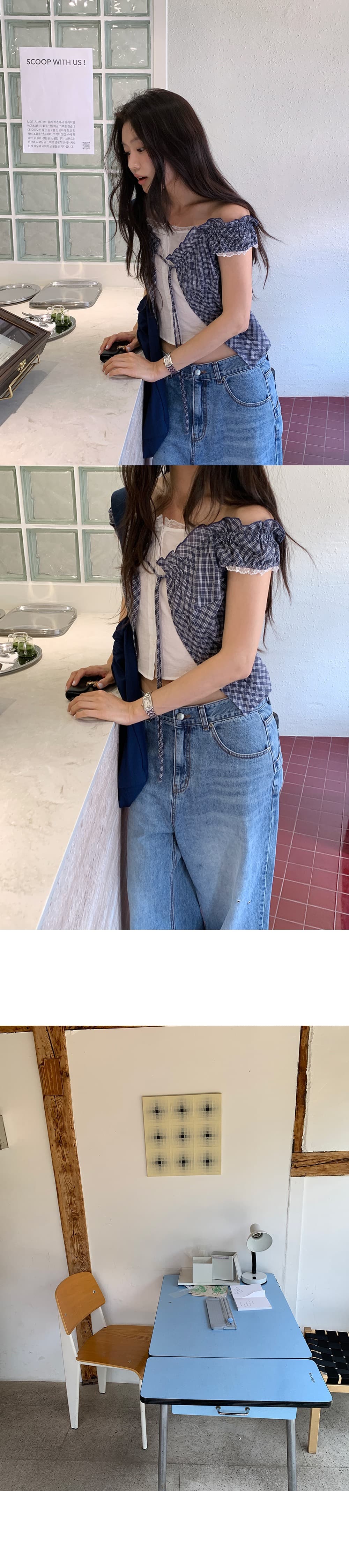 한국 chic 한 부서 단색 행침 목 슬립 코디 펌프 Pleat 체크무늬 셔츠 오픈 가디건 상세 이미지 16