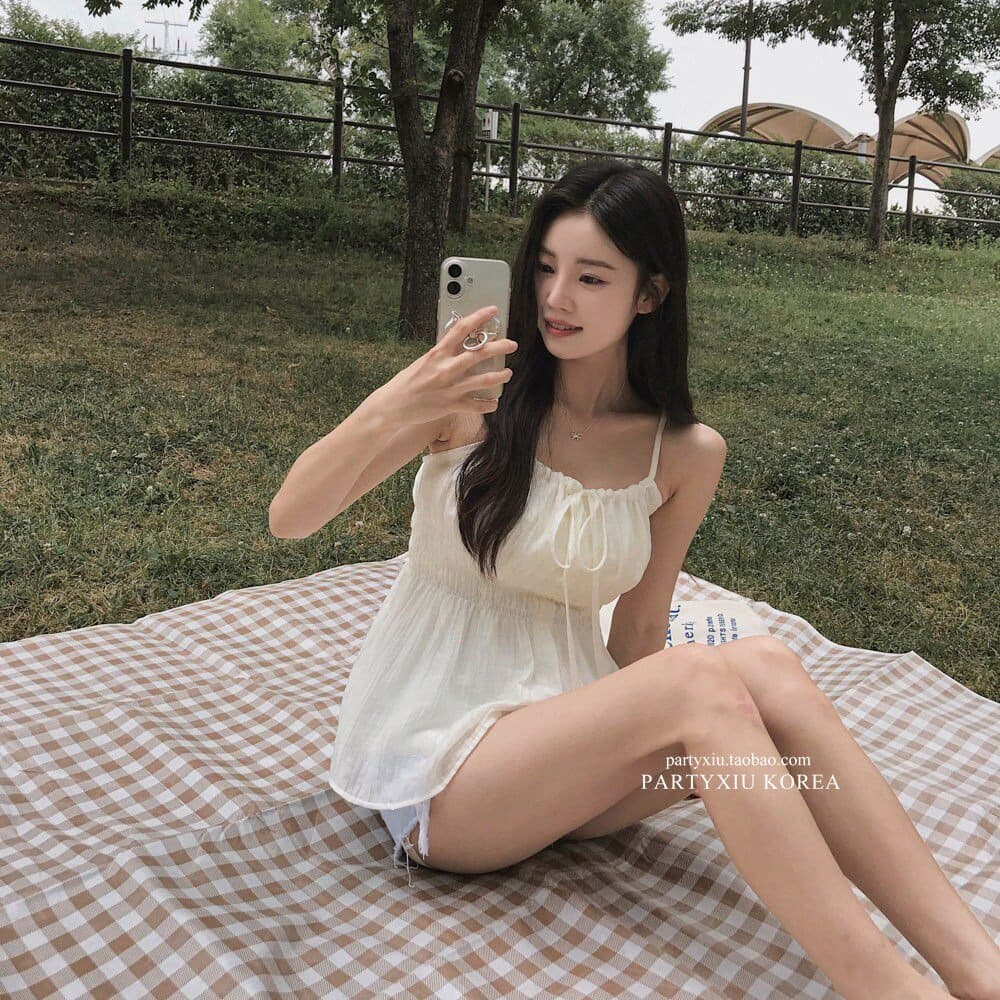 2026 년 한 부서 패션 레이스업 하이웨이스트 다용도 단색 캐미솔 이미지 3