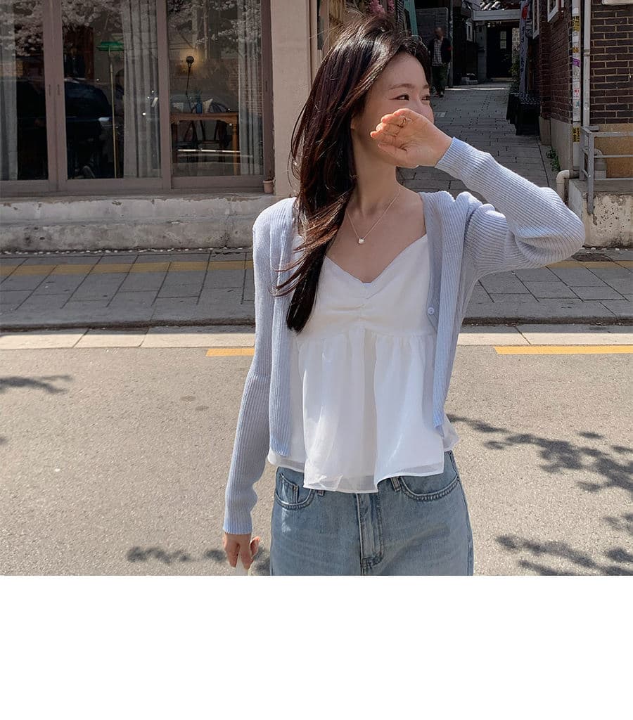 2026 년 Feifei 소매 쇼트 스타일 맨위 여성 여름 캐주얼 다용도 슬림해 보이는 V넥 품격 고급 센스 쉬폰 블라우스 상세 이미지 18