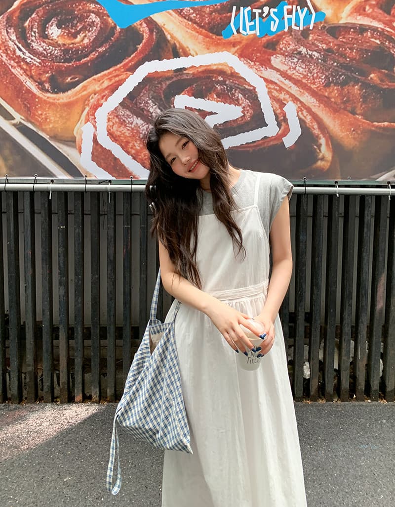 반팔 티셔츠 화이트 슬립 드레스 드레스 세트 드레스 여성 청 순수한 시스템 느슨함 센스 전체 집합 투피스 세트 상세 이미지 27