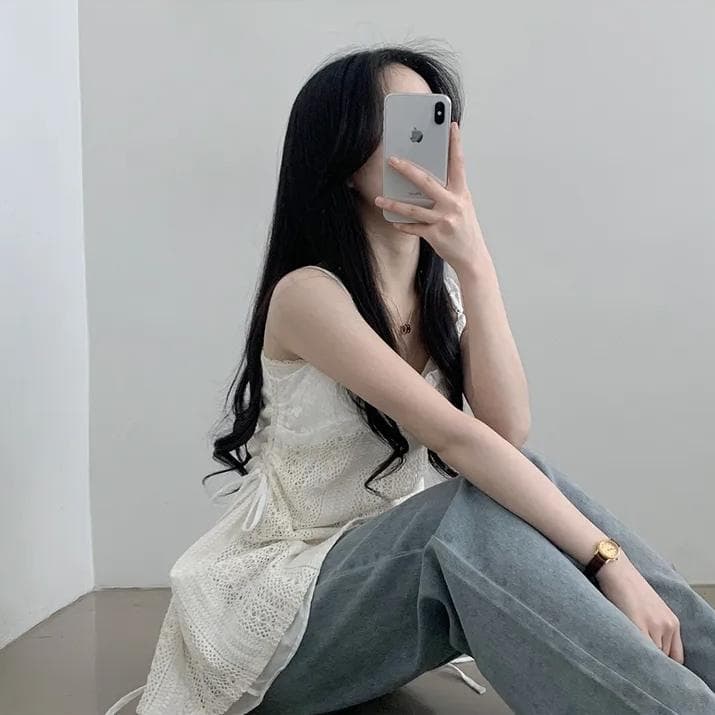 프랑스식 레이스 조각 슬립 작은 셔츠 여성 셔츠 한 부서 작은 대중 스택 착용 거즈 스커트 표지 치마 인사이드 가져 가라. 만나는 미니 스커트 트렌디 상세 이미지 6