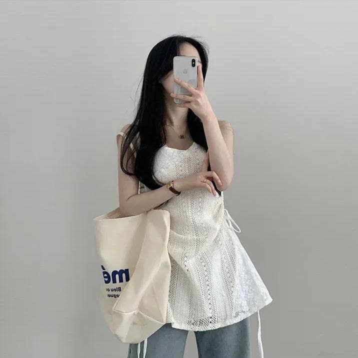 프랑스식 레이스 조각 슬립 작은 셔츠 여성 셔츠 한 부서 작은 대중 스택 착용 거즈 스커트 표지 치마 인사이드 가져 가라. 만나는 미니 스커트 트렌디 상세 이미지 21