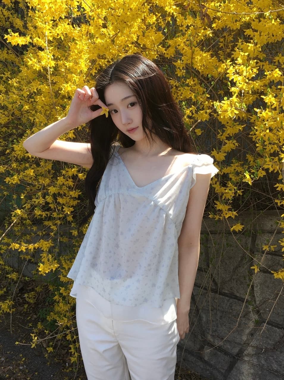 레트로 꽃무늬 한 여성 분위기 ins 보 주님 날다 소매 레이스 슬립 셔츠 상세 이미지 6