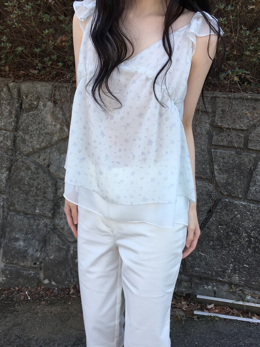 레트로 꽃무늬 한 여성 분위기 ins 보 주님 날다 소매 레이스 슬립 셔츠 상세 이미지 10