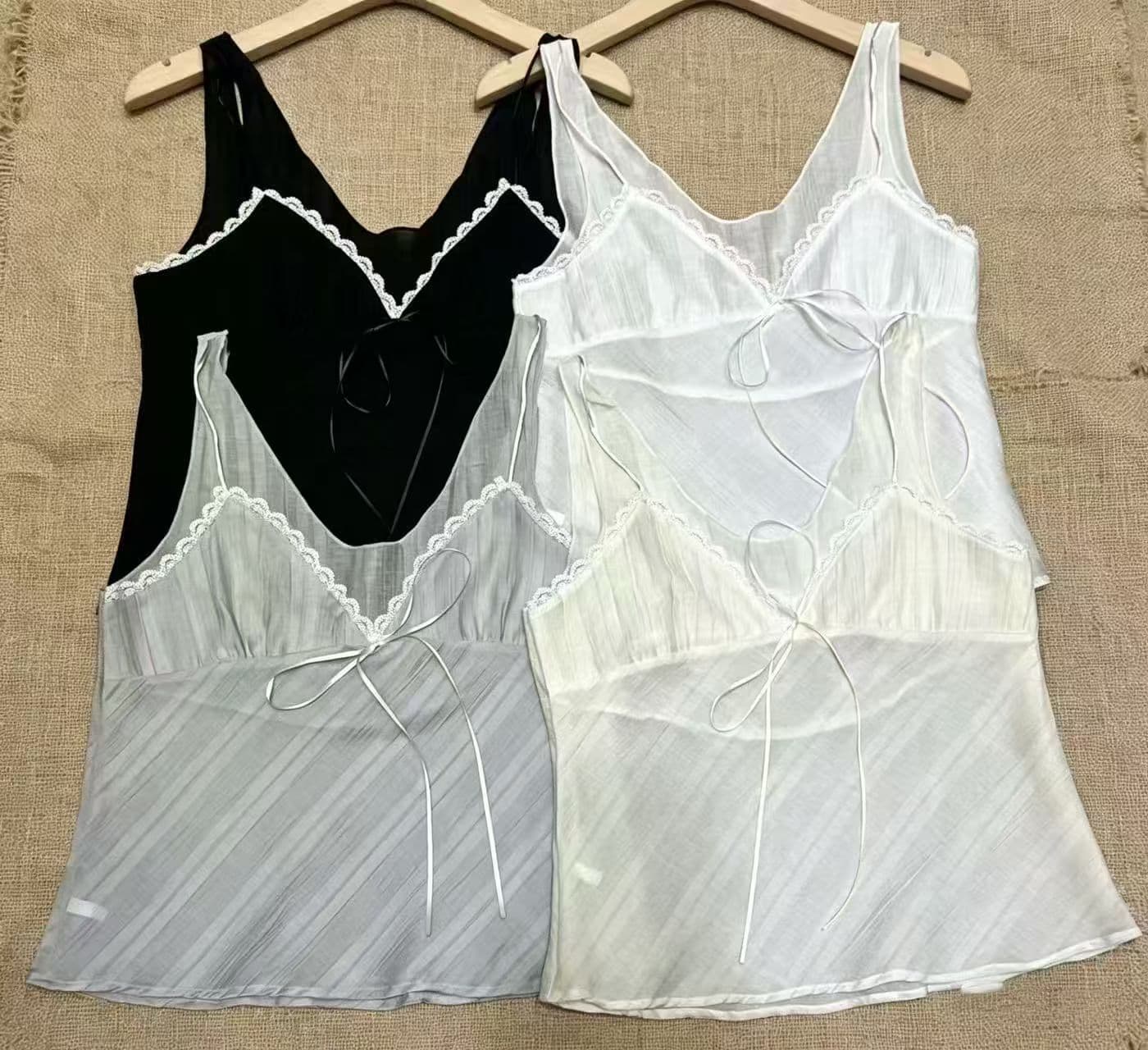 한 부서 순수한 욕망 바람 레이스 레이스 캐미솔 프랑스식 품격 작은 대중 빛 ~을 통해 레이스업 페이크 레이어드 상세 이미지 26