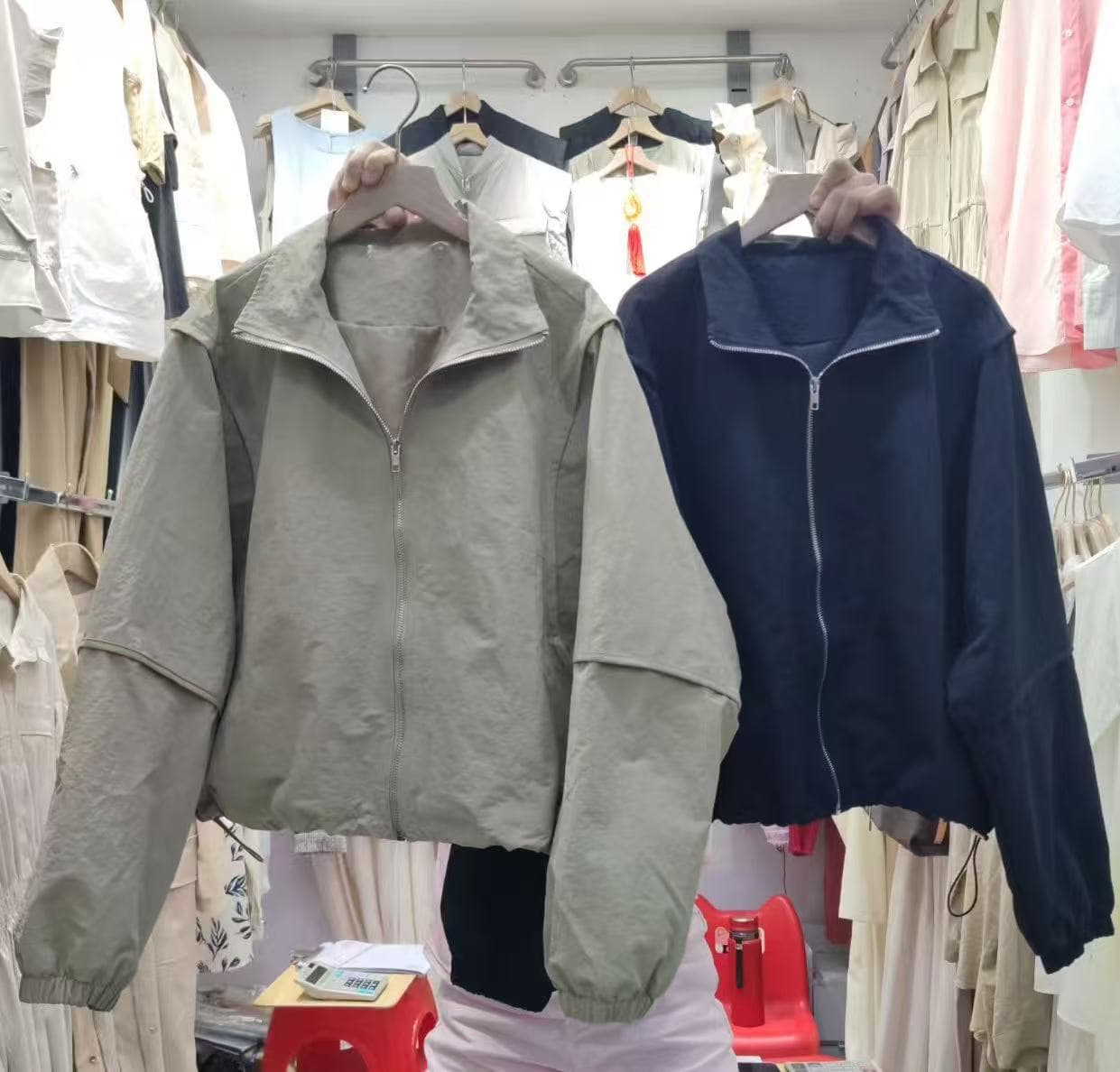 짧은 여성 코트 봄 가을 chic 작은 키 바람막이 고급 센스 캐주얼 재킷 여성 워크웨어 여성 의류 가을 의상 맨위 상세 이미지 9