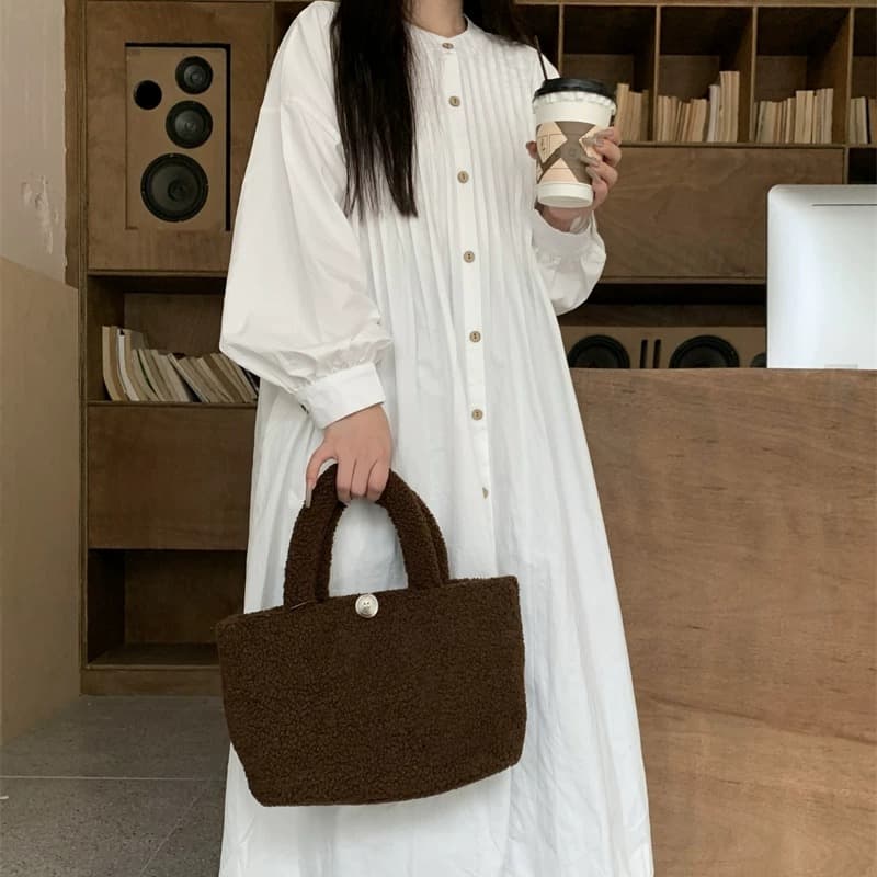 프랑스식 롱 코트 드레스 이른 가을 새로운 루즈핏 스택 착용 셔츠 루즈핏 치마 이미지 2