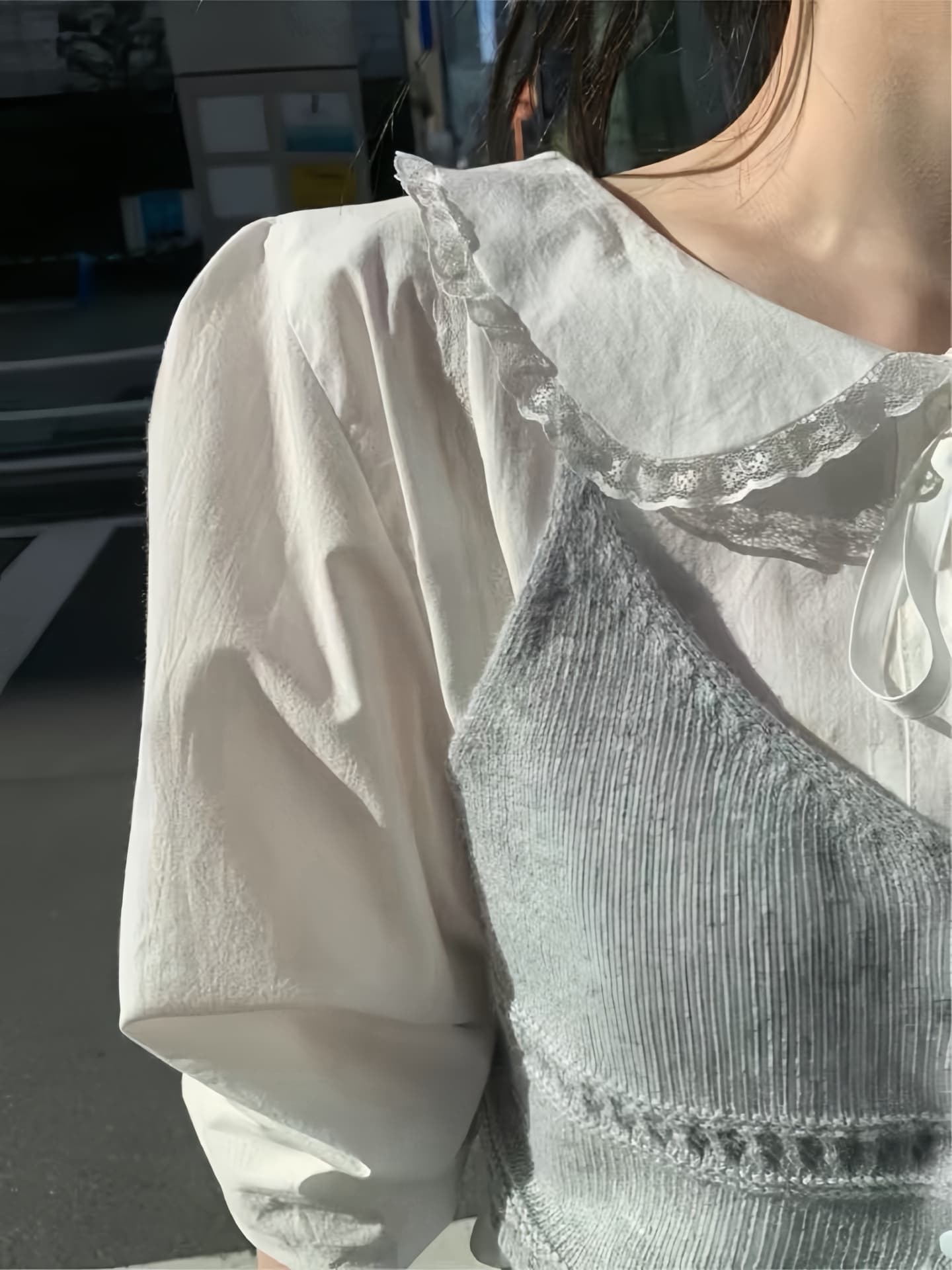 한 부서 연령 감소 얇은 스타일 니트 슬립 오픈 가디건 여성 짧은 이른 가을 스택 착용 홀로우 아웃 작은 베스트 조끼 맨위 상세 이미지 9