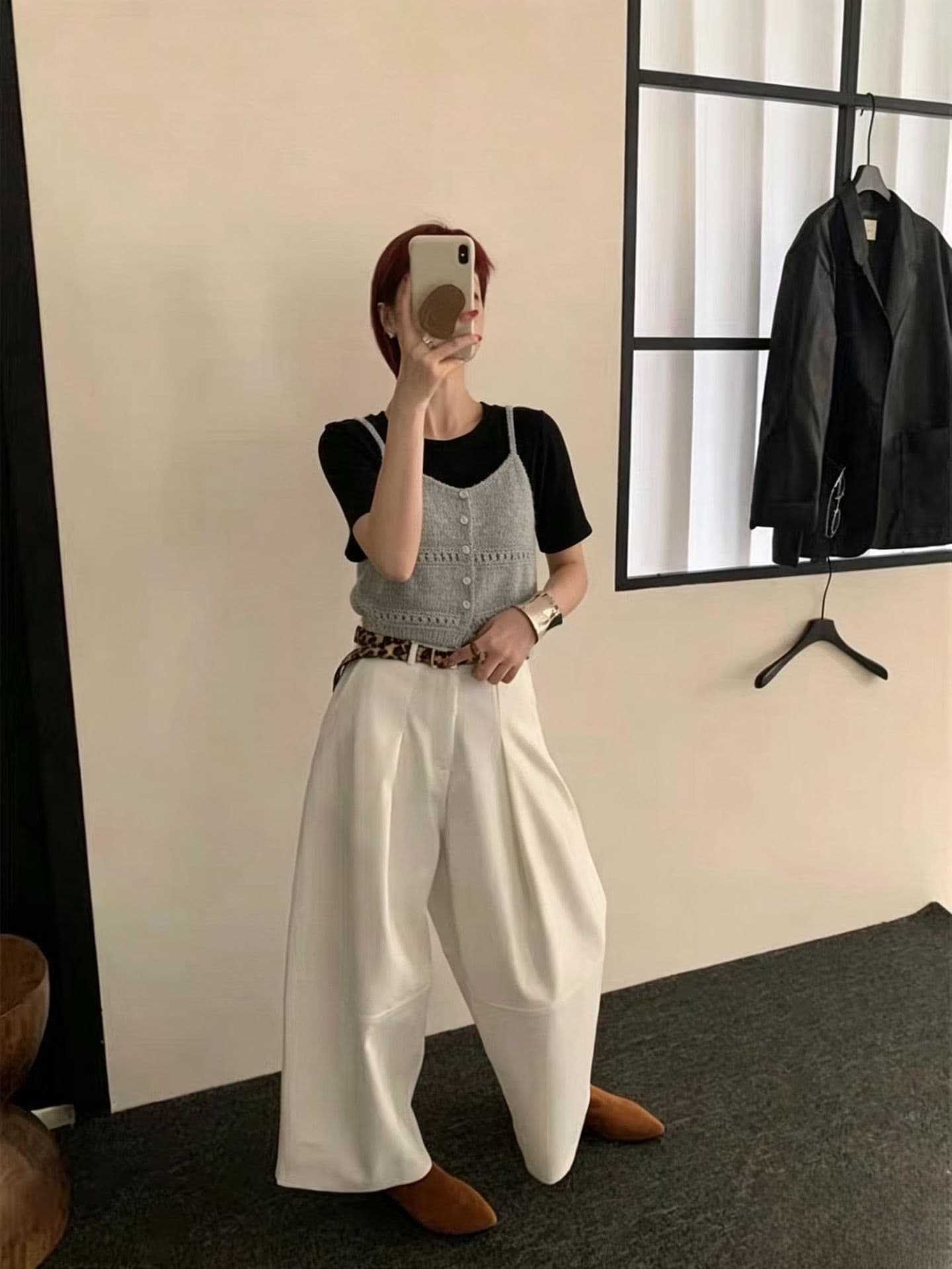 한 부서 연령 감소 얇은 스타일 니트 슬립 오픈 가디건 여성 짧은 이른 가을 스택 착용 홀로우 아웃 작은 베스트 조끼 맨위 상세 이미지 32
