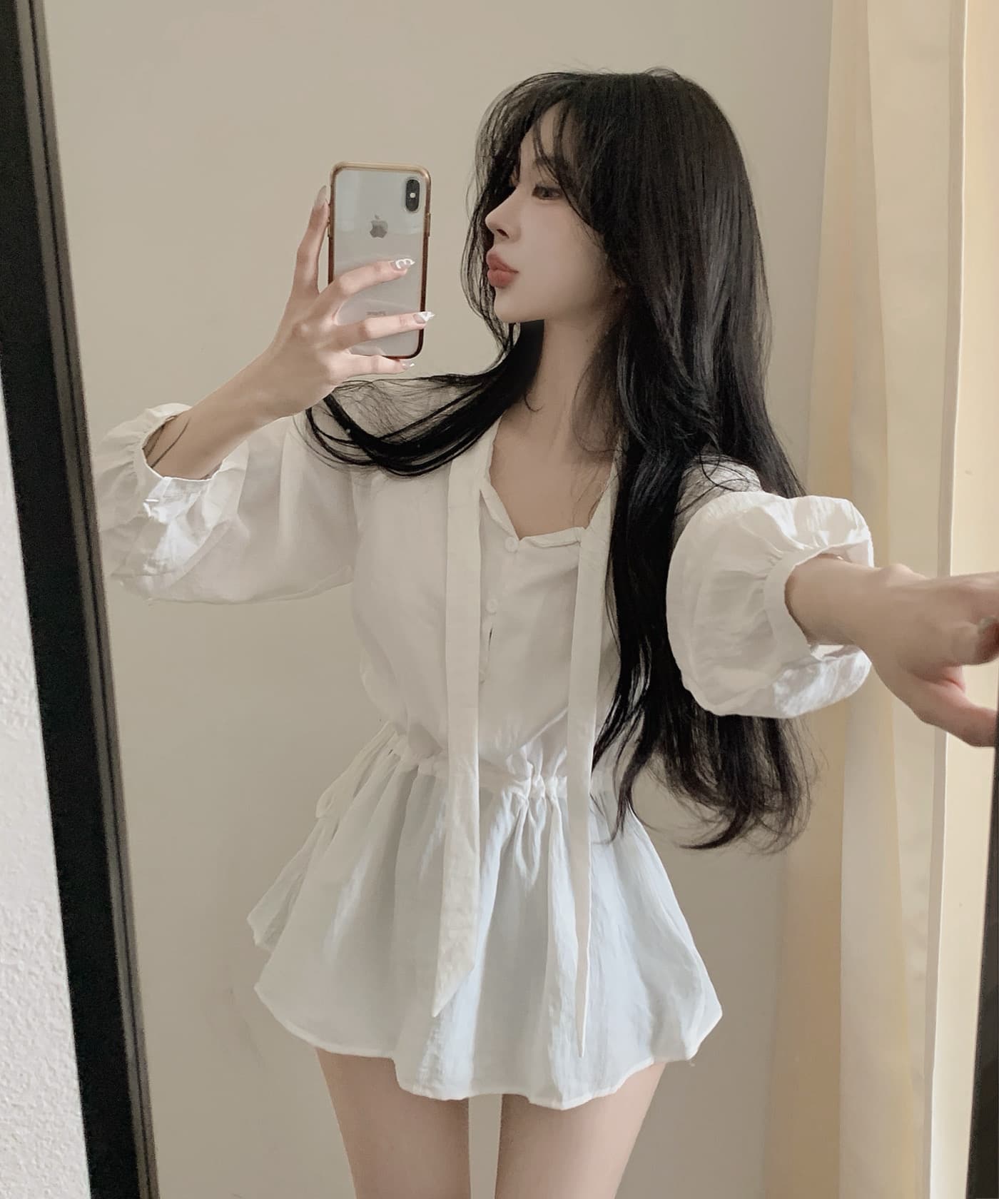 한국 chic 다용도 작은 대중 패션 루즈핏 슬림해 보이는 다용도 긴팔 드레스 2025 가을 신제품 맨위 상세 이미지 13