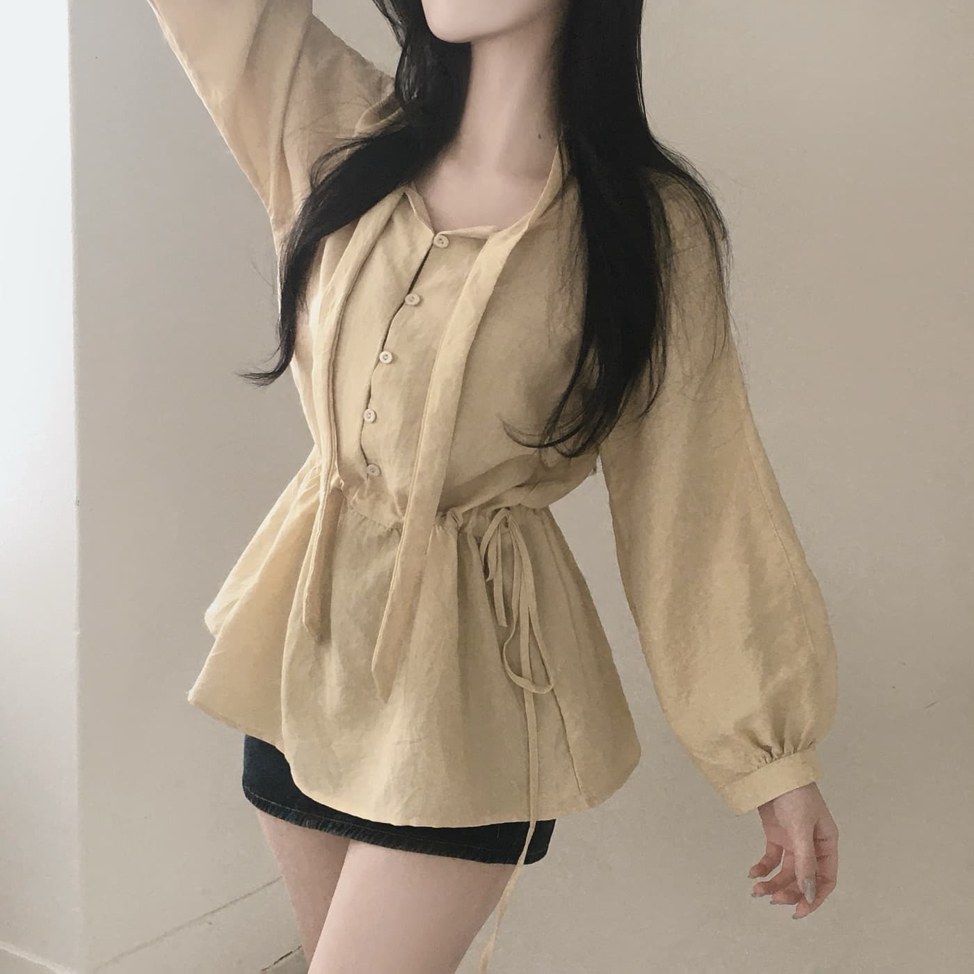 한국 chic 다용도 작은 대중 패션 루즈핏 슬림해 보이는 다용도 긴팔 드레스 2025 가을 신제품 맨위 상세 이미지 24
