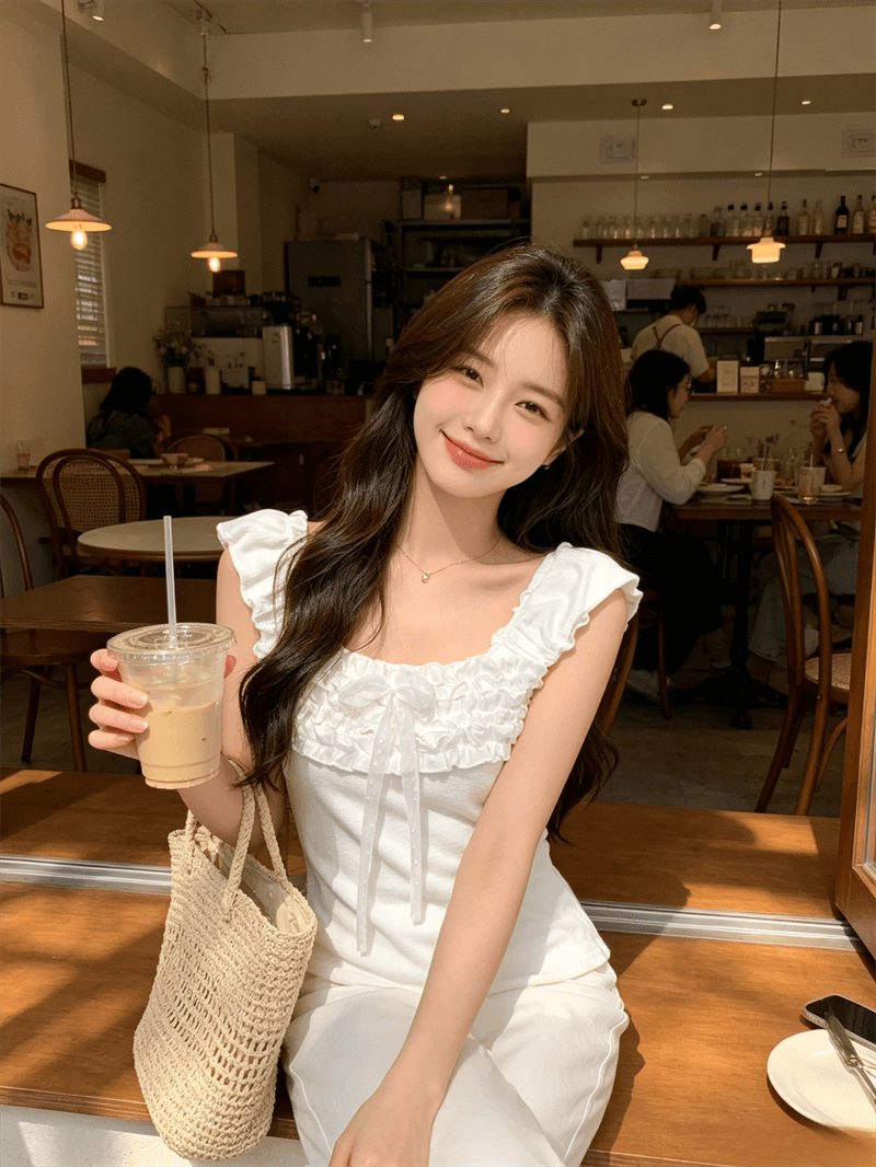 순수한 욕망 바람 디자인 센스 화이트 품격 레이스업 연령 감소 반팔 티셔츠 여성 여름 몸매 가꾸기 슬림해 보이는 다용도 맨위 상세 이미지 14