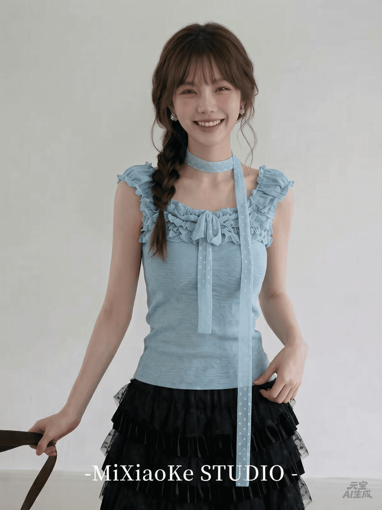 순수한 욕망 바람 디자인 센스 화이트 품격 레이스업 연령 감소 반팔 티셔츠 여성 여름 몸매 가꾸기 슬림해 보이는 다용도 맨위 상세 이미지 21
