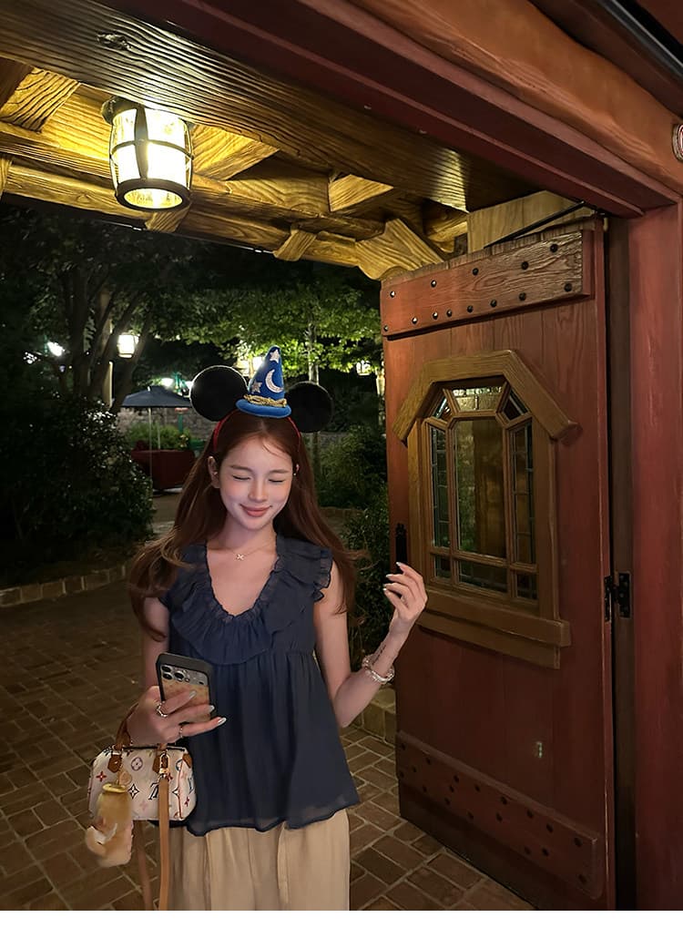 쉬폰 질감 센스 프릴 작은 날다 소매 여성 셔츠 여름 빛 ~을 통해 차가운 작은 셔츠 맨위 상세 이미지 13