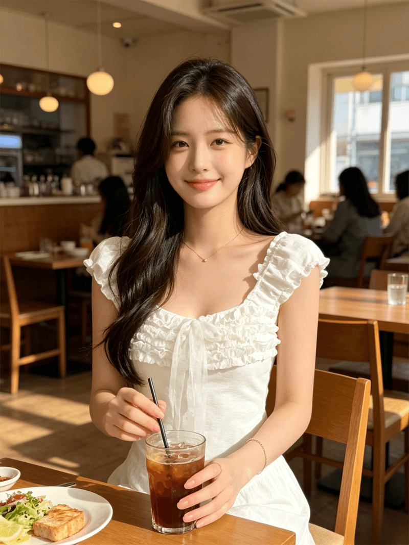 순수한 욕망 바람 디자인 센스 화이트 품격 레이스업 연령 감소 반팔 티셔츠 여성 여름 몸매 가꾸기 슬림해 보이는 다용도 맨위 이미지 3