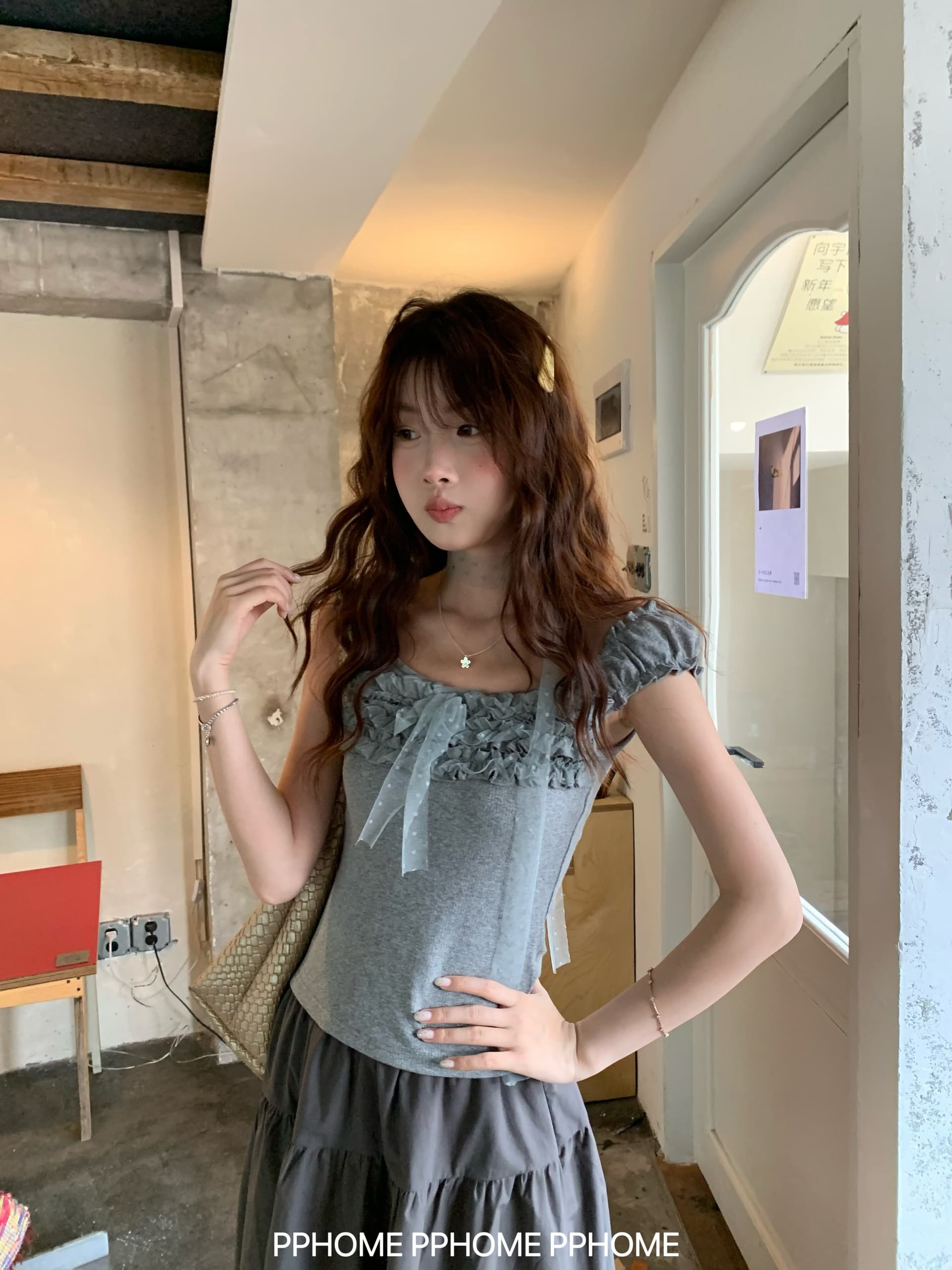 순수한 욕망 바람 디자인 센스 화이트 품격 레이스업 연령 감소 반팔 티셔츠 여성 여름 몸매 가꾸기 슬림해 보이는 다용도 맨위 상세 이미지 5